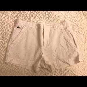 White Lacoste high rise cotton shorts